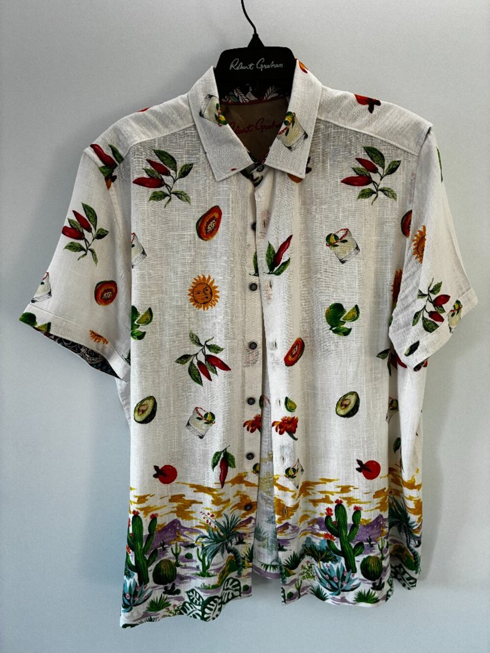 Robert Graham MEZCAL men’s short-sleeve button-up shirt, size 2XL, Classic Fit.